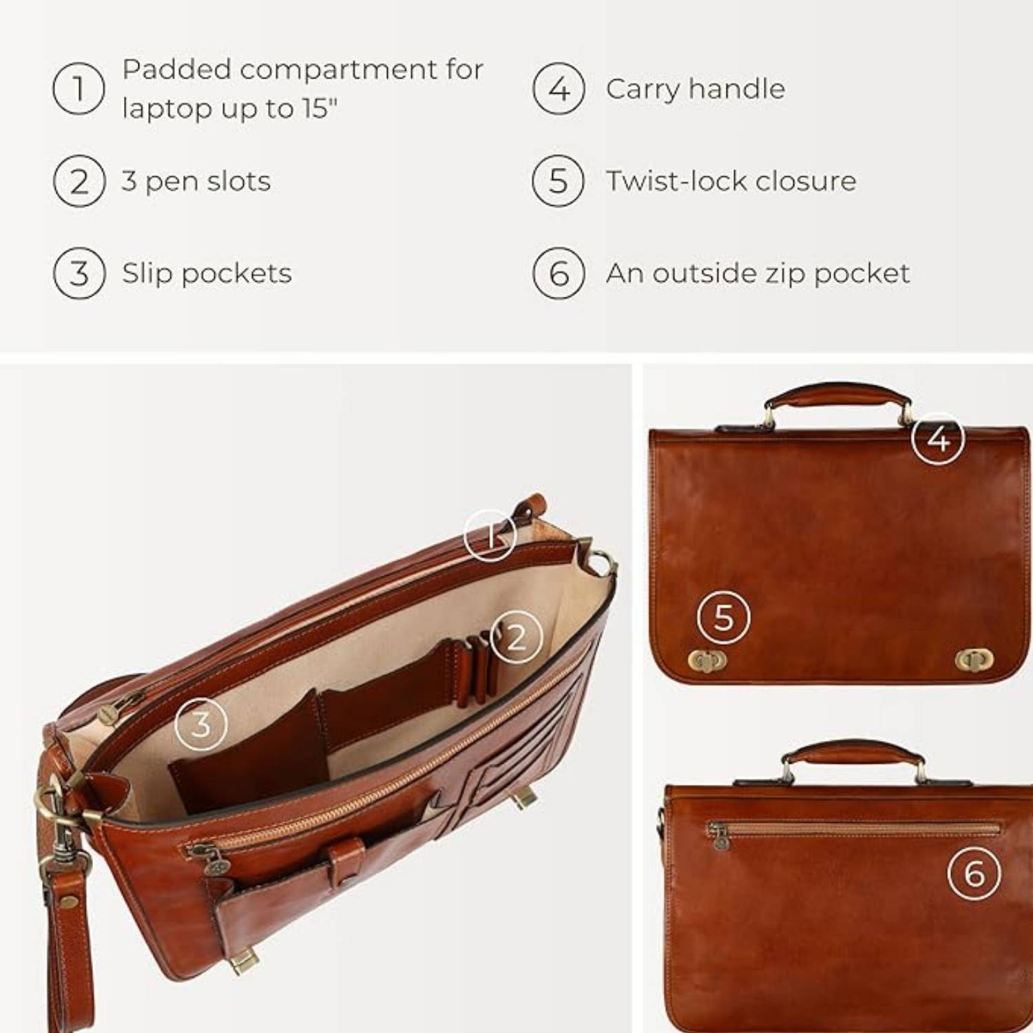 Men's Leather Briefcase: image 5